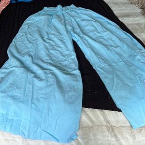Palazzo Pants Blue Blanco XL
